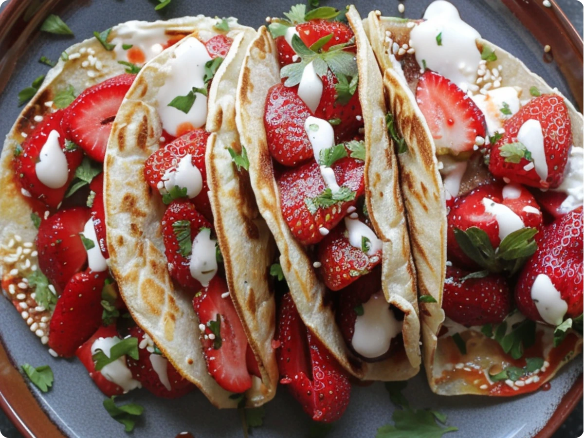 Strawberry cheesecake fajitas