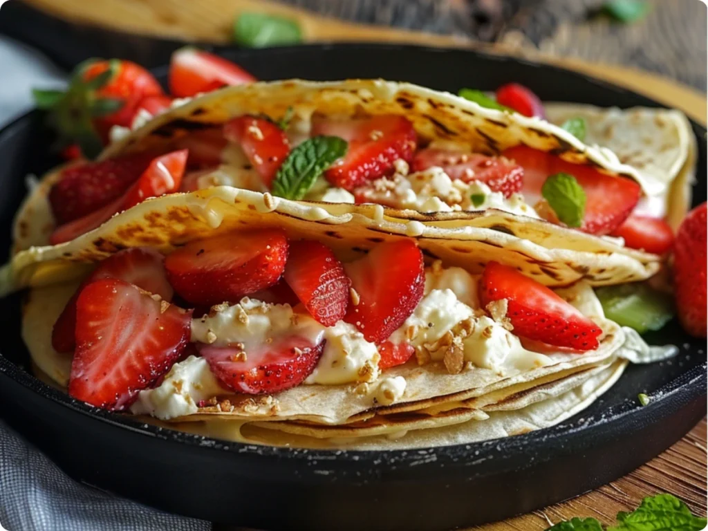 Strawberry cheesecake fajitas