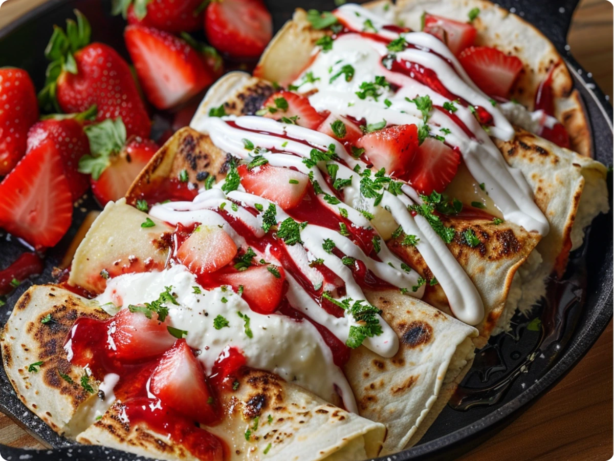 Strawberry cheesecake fajitas