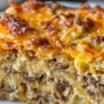 Sausage & Cream Cheese Hash Brown Breakfast Casserole