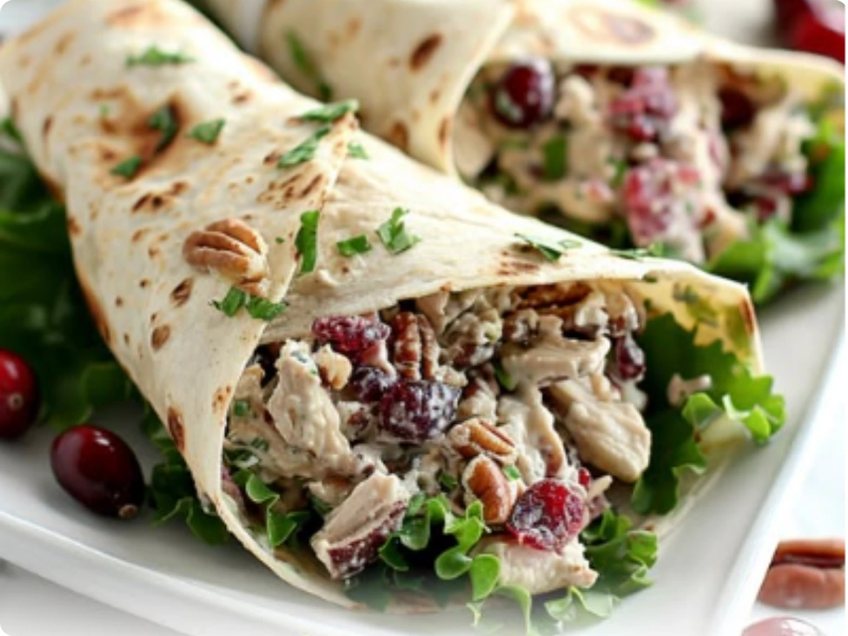 Cranberry Pecan Chicken Salad Wraps