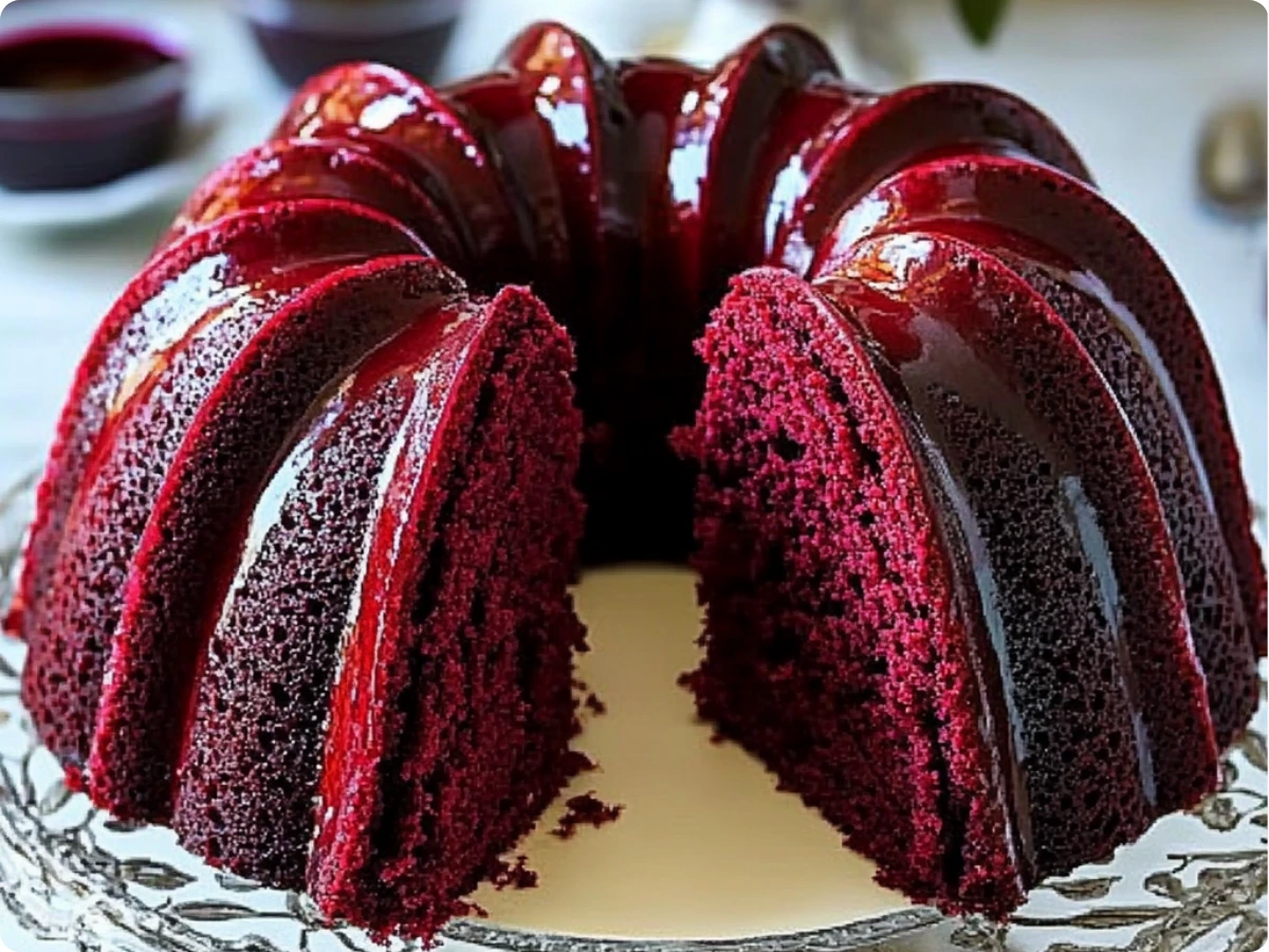 Layered Red Velvet Cheesecake Bundt Cake